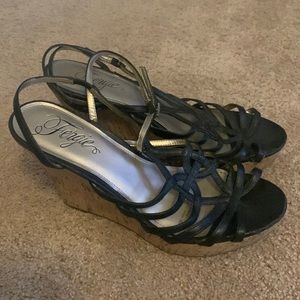 Black Wedge Heels
